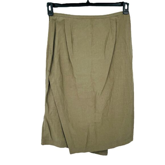 Vince Skirt Utility asymmetric linen olive size 8 - Picture 2 of 5